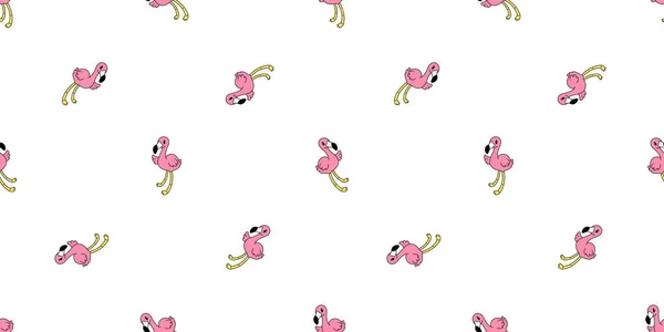 Rosa Flamingo Nahtlose Muster Vektor Cartoon Schal Isoliert Niedlich Flamingos — Stockvektor