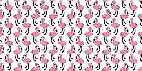 Pink Flamingo Seamless Pattern Vector Cartoon Scarf Isolated Cute Flamingos — Stock Vector