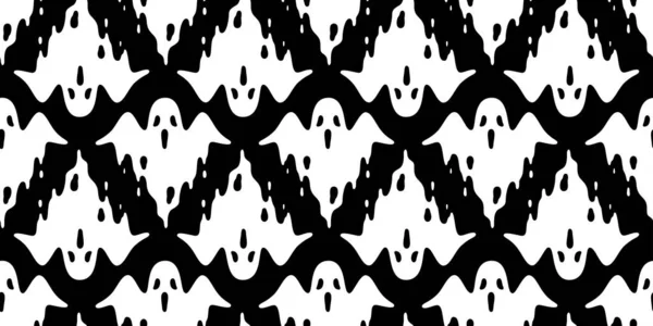 Ghost Seamless Pattern Halloween Spooky Vector Flying Scarf Isolated Repeat — Stock Vector