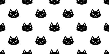 kedi pürüzsüz desenli kedi yavrusu başlıklı karikatür izole edilmiş duvar kâğıdı arka plan karakteri karalama çizimi siyah tasarım