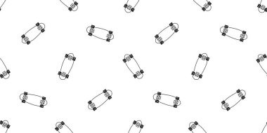 Kaykaysız patenli kaykay vektör kruvazörü ekstrem spor karikatür eşarbı tecrit edilmiş tekrar duvar kâğıdı arkaplan illüstrasyon hediye paketi kağıt beyaz tasarım