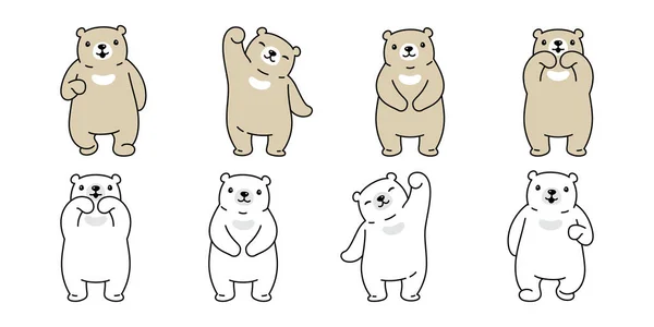Oso Vector Polar Oso Icono Teddy Logo Símbolo Dibujos Animados — Vector de stock