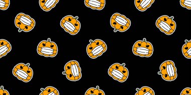 balkabağı Cadılar Bayramı pürüzsüz yüz maskesi vektörü covid 19 koronavirüs karikatür hayalet eşarbı izole arkaplan duvar kâğıdı ikonu çizim tasarımı