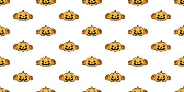 balkabağı Cadılar Bayramı pürüzsüz desenli vektör çizgi film hayalet eşarbı izole edilmiş fayans arkaplan illüstrasyonu Duvar kağıdı simgesi karalama tasarımı