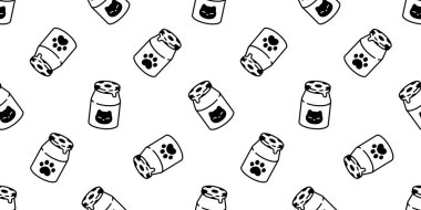 Kedi derisi desensiz süt şişesi kedi yavrusu besin besinli polka vektör benekli eşarp izole edilmiş arka plan çizgi film hayvan fayans duvar kağıdı karalama tasarımı