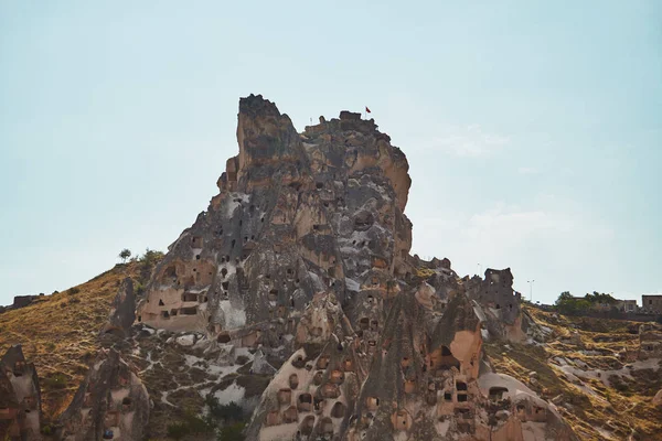 Vistas Las Casas Cueva Volcánicas Del Kanyon Capadocia Turquía — Foto de Stock