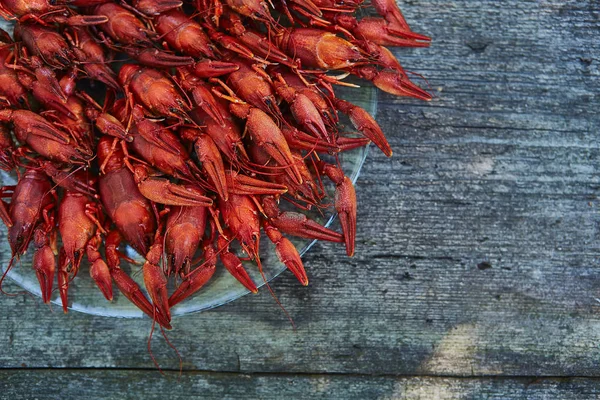 Crawfish Cooked Served Wooden Background — Stock Photo, Image