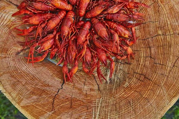 Cangrejo Cocinado Servido Sobre Fondo Madera — Foto de Stock