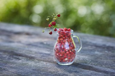 Ormandan taze yaz aldı sürahi orman çilek toplandı