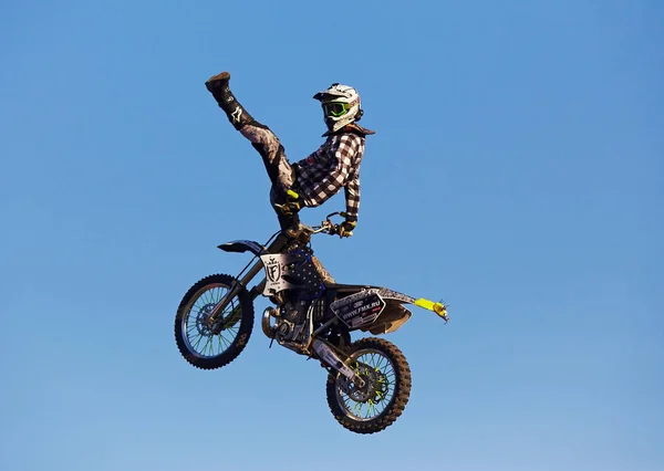 Moscú Rusia Septiembre 2017 Pro Motocross Rider Riding Fmx Motorbike — Foto de Stock