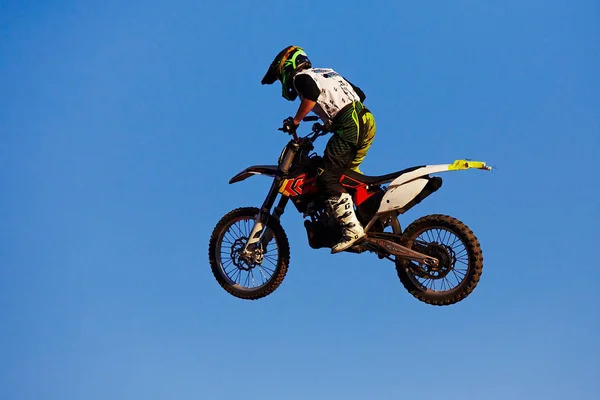 Moscow Russia September 2017 Pro Motocross Rider Riding Fmx Motorbike — Stock Photo, Image