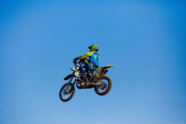 Moscú Rusia Septiembre 2017 Pro Motocross Rider Riding Fmx Motorbike —  Fotos de Stock