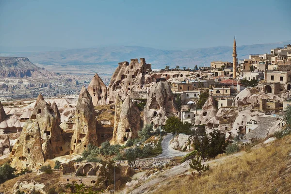 Vistas Las Casas Cueva Volcánicas Del Kanyon Capadocia Turquía — Foto de Stock