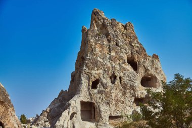 Türkiye'de Cappadocia volkanik kanyon mağara evlerin sayısı