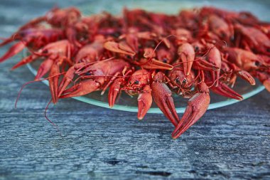 Kerevit pişmiş ve ahşap arka plan üzerinde hizmet