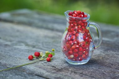Ormandan taze yaz aldı sürahi orman çilek toplandı