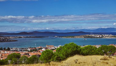 Ayvalık şehir oncunda Adası'nda Türkiye'nin Ege yan görünümlerini