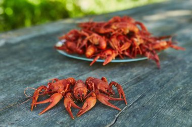 Kerevit pişmiş ve ahşap arka plan üzerinde hizmet