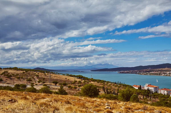 Ayvalik Város Oncunda Sziget Égei Tengeri Oldala Törökország Views — Stock Fotó