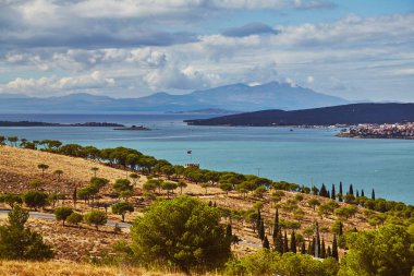 Ayvalık şehir oncunda Adası'nda Türkiye'nin Ege yan görünümlerini