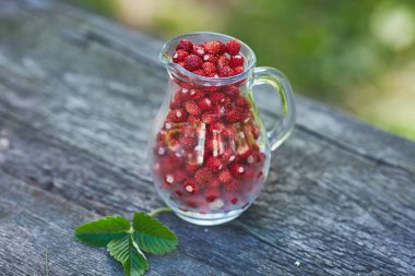 Ormandan taze yaz aldı sürahi orman çilek toplandı