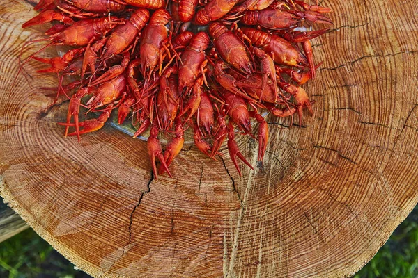 Cangrejo Cocinado Servido Sobre Fondo Madera — Foto de Stock