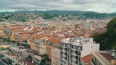 Nice bahar, evler ve insanlar beldesi Fransız lüks panoramik çekim