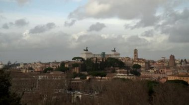 Roma Timelapse panorama. Venedik Meydanı, yaz saati. Roma, İtalya