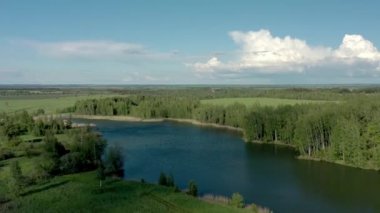 Tula Oblastı Romantsevo tepeleri ve göller İHA hava görüntüleri