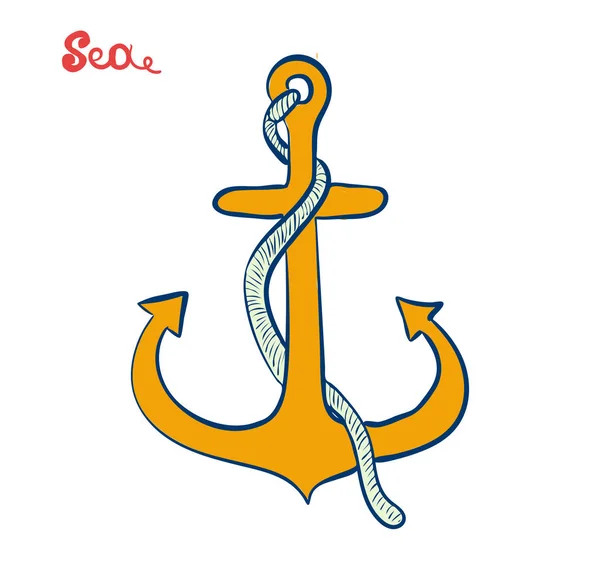 Ikona zakotwiczenia. Morze lub wysyłka ilustracja. Symbol marynarzy — Wektor stockowy