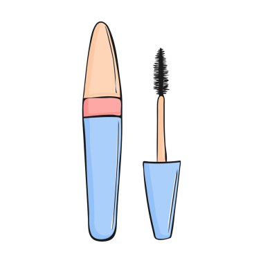 izole aplikatör fırça ile maskara. Kadınsı kapsayıcı kadar olun. Elegance kadın glamour makyaj.