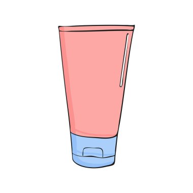 losyon veya merhem tüp. Beyaz arka plan üstünde kutsal kişilerin resmi. Elle çizilmiş paket güzellik kozmetik bakım için