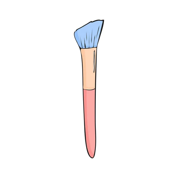 Pinsel für Make-up. Beauty-Ikone im Cartoon-Stil auf weißem Hintergrund. Symbolbild Make-up. — Stockvektor