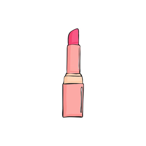 Lápiz labial aislado. Maquillaje objeto. Icono de belleza. bálsamo rosa para labios — Archivo Imágenes Vectoriales