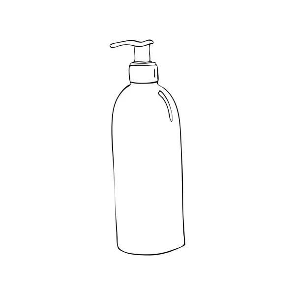石鹸ディスペンサー アイコンの瓶。トレンディな漫画のスタイル。衛生と健康ケアはベクトル イラストです。美容オブジェクト クリーム概要 — ストックベクタ