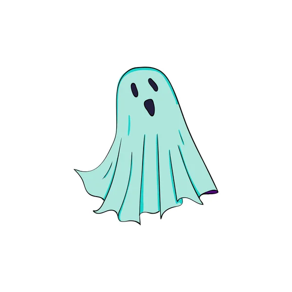 Simbolo Fantasma Halloween Carattere Spettrale Dell Orrore Incubo Mistico Isolato — Vettoriale Stock