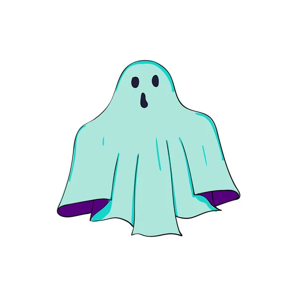 ハロウィーンの幽霊のシンボルです 恐怖の幽霊文字 神秘的な悪夢 分離されました — ストックベクタ