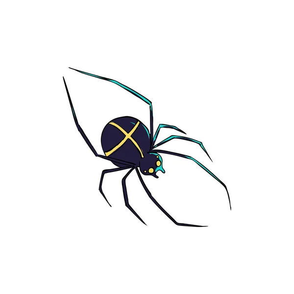 Die Spinne Ist Ein Symbol Für Phobien Und Schrecken Design — Stockvektor