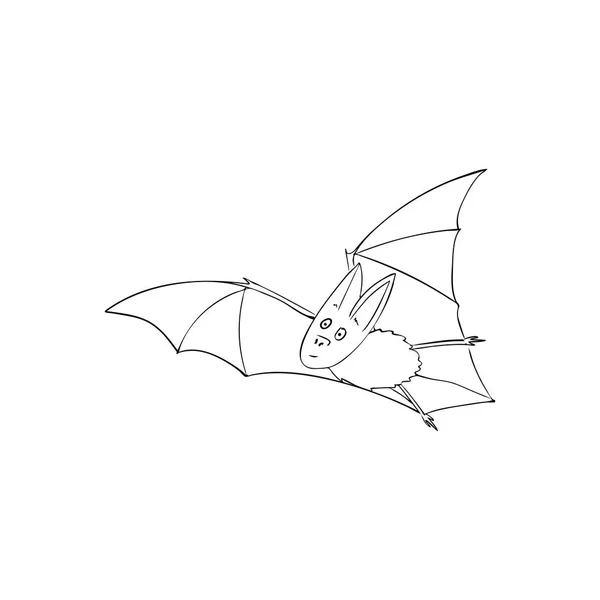 Bat Ett Nattdjur Symbol För Halloween Bat Flykten Tecknad Stil — Stock vektor