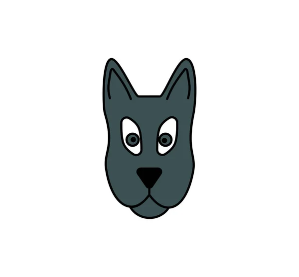Hundekopf-Ikone. Haustiersymbol. Welpengesicht isoliert — Stockvektor