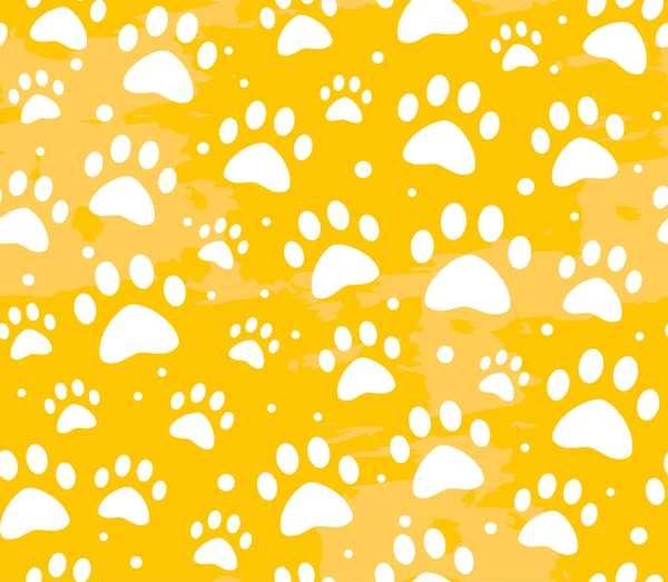 Cat or dog paw seamless patterns. backgrounds for pet shop websites and prints. Animal footprint — Stock Vector