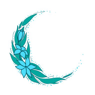 çiçek dekoratif unsur. Zarif çiçek çelenk elle çizilmiş. İzole