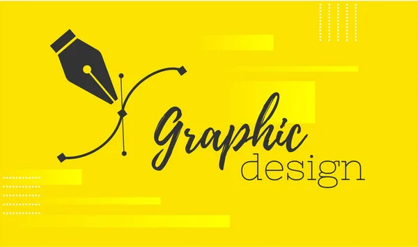 Progettazione Grafica Cursore Strumento Penna Computer Grafica Vettoriale Banner Designer — Vettoriale Stock