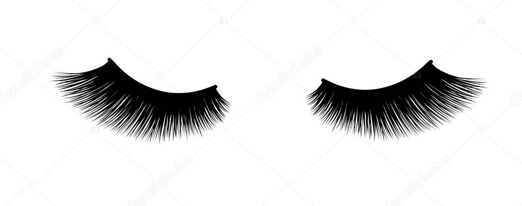 Eyelash extension. A beautiful make-up. Thick fuzzy cilia. Mascara for volume and length. False