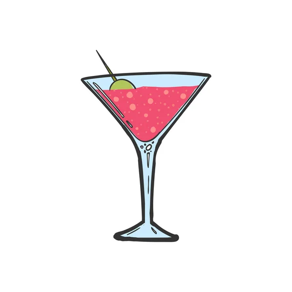 Cocktail Álcool Bebida Refrescante Com Álcool Menu Bar Verão — Vetor de Stock