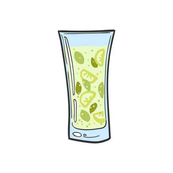 Mojito sommar cocktail. Alkohol uppfriskande dryck. Barmeny — Stock vektor