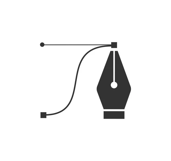 Δρομέα στυλό εργαλείο. γραφικά υπολογιστών. Λογότυπο για το σχεδιαστή ή illustrator. Εικονίδιο του σχεδιασμού. Τα σημεία ελέγχου της καμπύλης. — Φωτογραφία Αρχείου