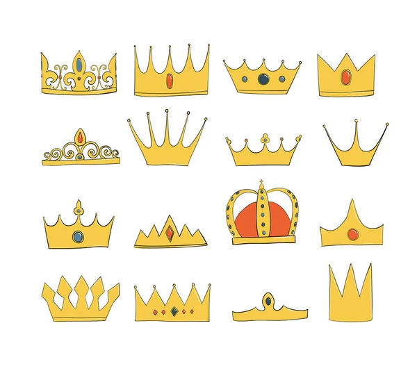 Kronor med pärlor och diamanter. En symbol för auktoritet. Pannsmycke av kungen. Ikonen som anger framgång och insignier. Guld krona — Stockfoto