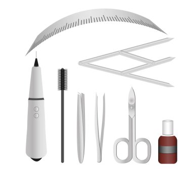 Tools for professional permanent make-up. instrument for tattooing and microblasting clipart