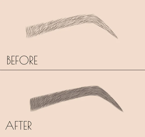 Permanente make-up. Correctie van de vorm en de kleur van de wenkbrauwen. Salon procedure. microblading — Stockfoto